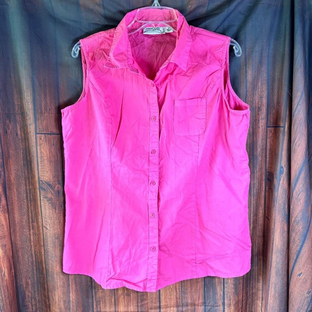 Canyon Guide OutfittersTop Sleeveless Collared Hot Pink Women's‎ Size L